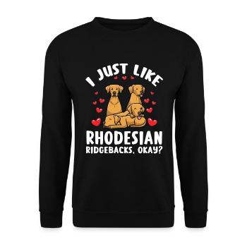 Chien Rhodesian Ridgeback - Sweat-shirt Unisexe - noir - Devant - Alina (178cm) & Michal (187cm)