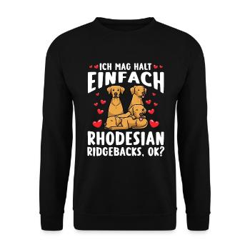 Chien Rhodesian Ridgeback - Sweat-shirt Unisexe - noir - Devant - Alina (178cm) & Michal (187cm)