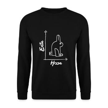 Math Canard Lapin Cours de Mathématiques Fun - Sweat-shirt Unisexe - noir - Devant - Alina (178cm) & Michal (187cm)