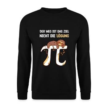 Mathe Pi Faultier Mathematik Lehrer Schüler Witz - Unisex Pullover - Schwarz - Vorne - Alina (178cm) & Michal (187cm)