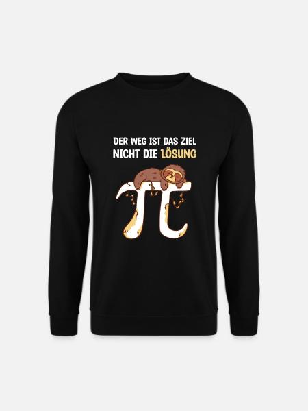 Mathe Pi Faultier Mathematik Lehrer Schüler Witz - Unisex Pullover - Schwarz