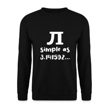 Pi Tag Math Mathématiques Humour Jeu de mots - Sweat-shirt Unisexe - noir - Devant - Alina (178cm) & Michal (187cm)