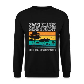 Afrika Liebhaber Tradition Reise Sprichwort - Unisex Pullover - Schwarz - Vorne - Alina (178cm) & Michal (187cm)