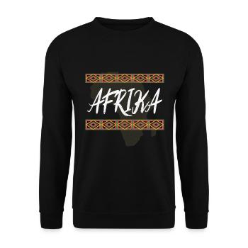 Afrika Kenia Kongo Savanne Sahara - Unisex Pullover - Schwarz - Vorne - Alina (178cm) & Michal (187cm)