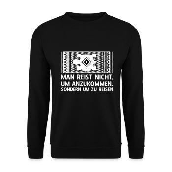 Afrika Liebhaber Tradition Reise Safari - Unisex Pullover - Schwarz - Vorne - Alina (178cm) & Michal (187cm)