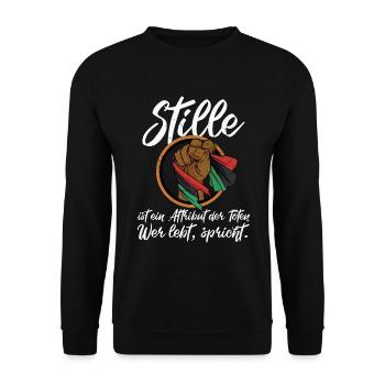 Afrika Gleichheit Freiheit Menschenrechte - Unisex Pullover - Schwarz - Vorne - Alina (178cm) & Michal (187cm)