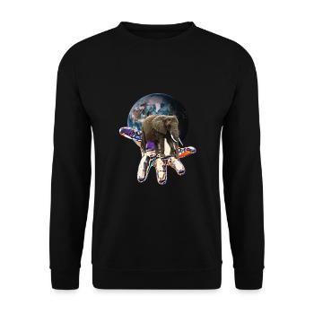 Éléphant - Sweat-shirt Unisexe - noir - Devant - Alina (178cm) & Michal (187cm)