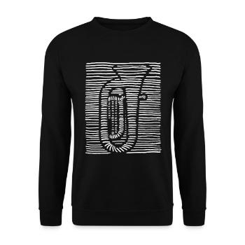 Tuba Player Tuba Brass Music Tuba - Unisex Sweatshirt - black - Front - Alina (178cm) & Michal (187cm)