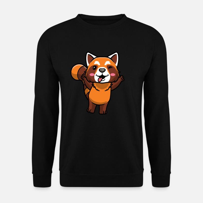 Red Panda Small Panda Emoticon - Unisex Sweatshirt - black