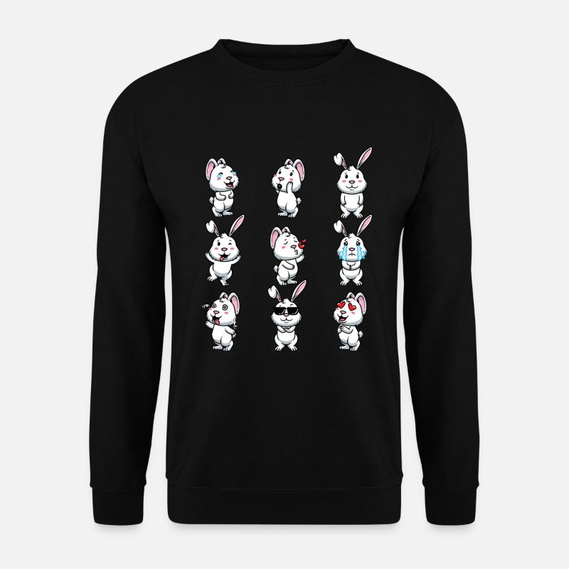 White Rabbit Emoticons Rabbit - Unisex Sweatshirt - black