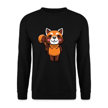 Panda roux Petit panda émoticône - Sweat-shirt Unisexe - noir - Devant - Alina (178cm) & Michal (187cm)