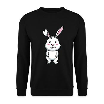 White Rabbit Emoticons Rabbit - Unisex Sweatshirt - black - Front - Alina (178cm) & Michal (187cm)
