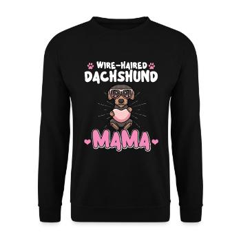 Teckel aux cheveux rugueux Mama - Sweat-shirt Unisexe - noir - Devant - Alina (178cm) & Michal (187cm)