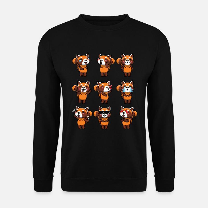 Roter Panda Kleiner Panda Emoticon - Unisex Pullover - Schwarz