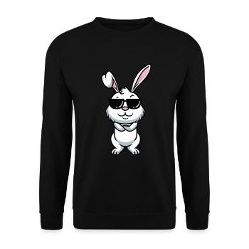 White Rabbit Emoticons Rabbit - Unisex Sweatshirt - black - Front - Alina (178cm) & Michal (187cm)