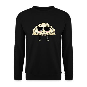 Pierogi Kawaii Emoticon Cuisine polonaise - Sweat-shirt Unisexe - noir - Devant - Alina (178cm) & Michal (187cm)