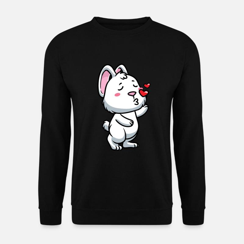 White Rabbit Emoticons Rabbit - Unisex Sweatshirt - black