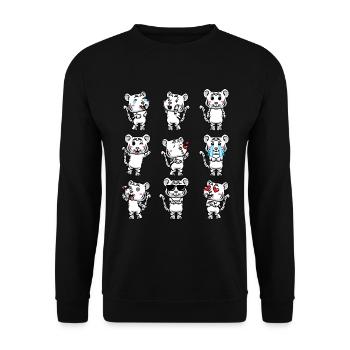 Tigre blanc Emoticon Tigre du Bengale - Sweat-shirt Unisexe - noir - Devant - Alina (178cm) & Michal (187cm)