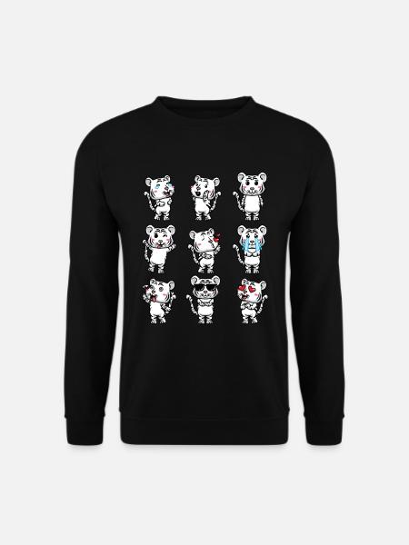 Weißer Tiger Emoticon Bengalischer Tiger - Unisex Pullover - Schwarz