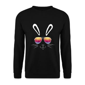 Lapin Lapin Cool Lapin Animal de compagnie Pâques - Sweat-shirt Unisexe - noir - Devant - Alina (178cm) & Michal (187cm)
