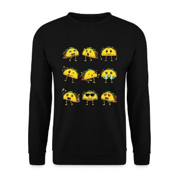 Taco Emoticon Cuisine mexicaine - Sweat-shirt Unisexe - noir - Devant - Alina (178cm) & Michal (187cm)