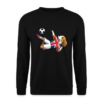 Dog England Flag Footballeur Football - Sweat-shirt Unisexe - noir - Devant - Alina (178cm) & Michal (187cm)