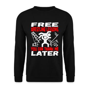 Lutteur de lutte - Sweat-shirt Unisexe - noir - Devant - Alina (178cm) & Michal (187cm)