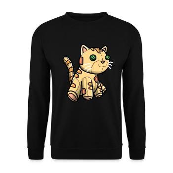 Orange Katze Niedliches Kuscheltier - Unisex Pullover - Schwarz - Vorne - Alina (178cm) & Michal (187cm)
