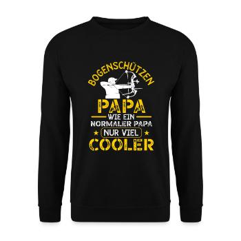 Bogenschützen Papa Bogenschießen - Unisex Pullover - Schwarz - Vorne - Alina (178cm) & Michal (187cm)