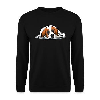 Saint-Bernard Chien endormi - Sweat-shirt Unisexe - noir - Devant - Alina (178cm) & Michal (187cm)