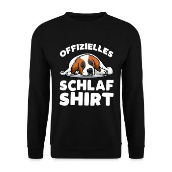 Offizielles Schlafshirt Bernhardiner - Unisex Pullover - Schwarz - Vorne - Alina (178cm) & Michal (187cm)
