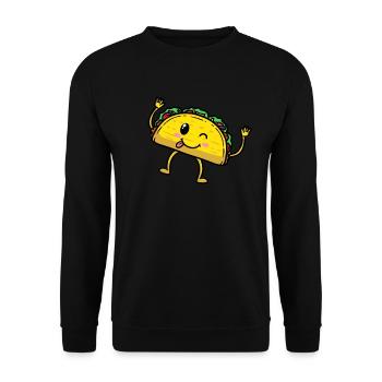 Taco Emoticon Cuisine mexicaine - Sweat-shirt Unisexe - noir - Devant - Alina (178cm) & Michal (187cm)