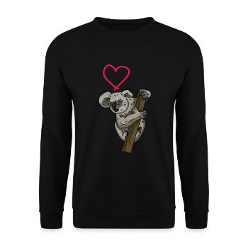 Koala Bear Heart Animal Love Koala Marsupial - Sweat-shirt Unisexe - noir - Devant - Alina (178cm) & Michal (187cm)