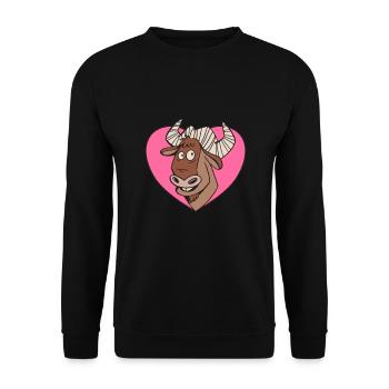 Wildebeest Antelope Africa Animal with Heart - Unisex Sweatshirt - black - Front - Alina (178cm) & Michal (187cm)