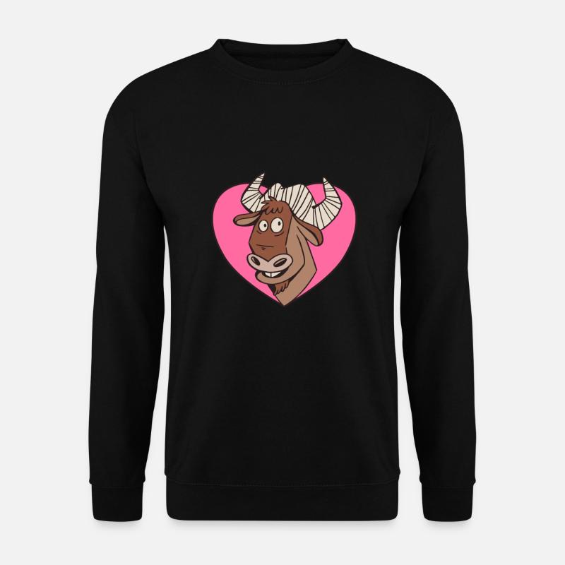 Gnu Antilope Afrika Tier mit Herz - Unisex Pullover - Schwarz