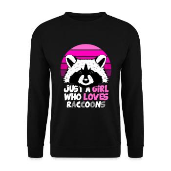 Just A Girl Who Loves RACCOONS - Unisex Sweatshirt - black - Front - Alina (178cm) & Michal (187cm)