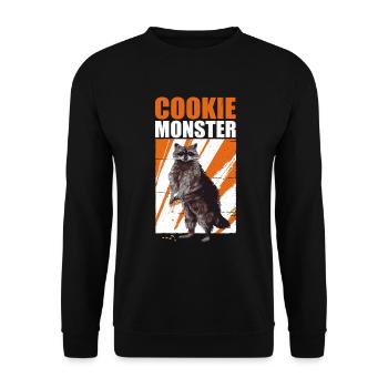Cookie Raton laveur Animal Humour - Sweat-shirt Unisexe - noir - Devant - Alina (178cm) & Michal (187cm)