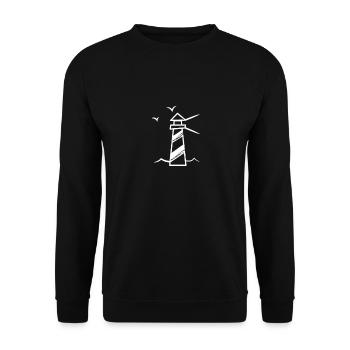 Maritim Meer Leuchtturm - Unisex Pullover - Schwarz - Vorne - Alina (178cm) & Michal (187cm)