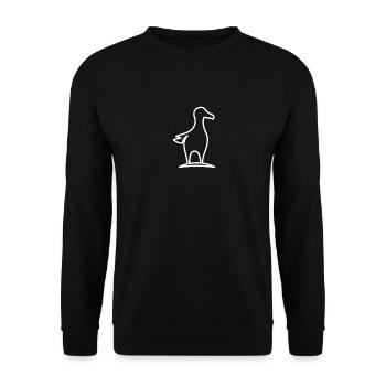 Maritim Meer Möwe - Unisex Pullover - Schwarz - Vorne - Alina (178cm) & Michal (187cm)