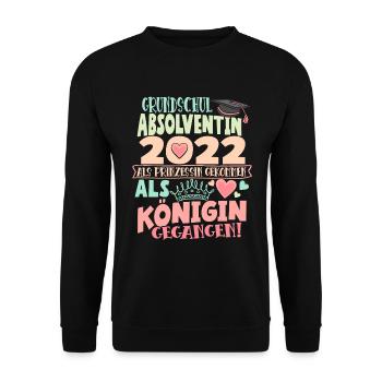 Grundschul Absolventin Abschluss Grundschule - Unisex Pullover - Schwarz - Vorne - Alina (178cm) & Michal (187cm)