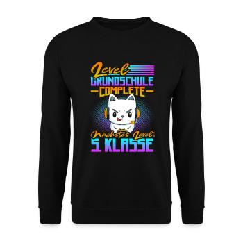 Grundschul Abschluss Grundschule Absolvent - Unisex Pullover - Schwarz - Vorne - Alina (178cm) & Michal (187cm)