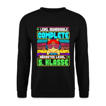 Grundschul Abschluss Grundschule Absolvent - Unisex Pullover - Schwarz - Vorne - Alina (178cm) & Michal (187cm)