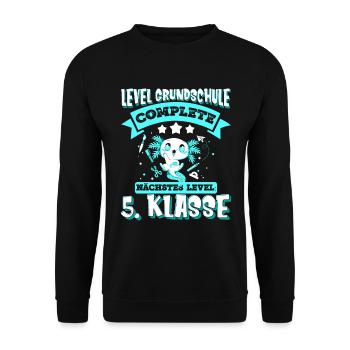Grundschul Abschluss Grundschule Absolvent - Unisex Pullover - Schwarz - Vorne - Alina (178cm) & Michal (187cm)