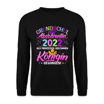 Grundschul Absolventin Abschluss Grundschule - Unisex Pullover - Schwarz - Vorne - Alina (178cm) & Michal (187cm)