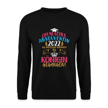 Grundschul Absolventin Abschluss Grundschule - Unisex Pullover - Schwarz - Vorne - Alina (178cm) & Michal (187cm)