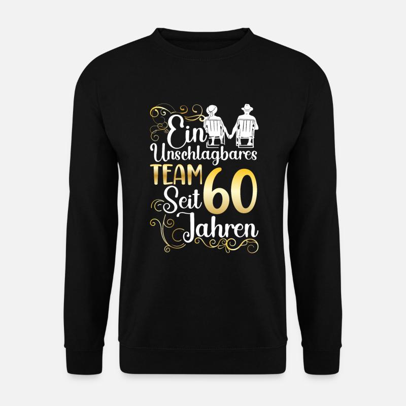 Diamantene Hochzeit 60 Jahre Verheiratet - Unisex Pullover - Schwarz