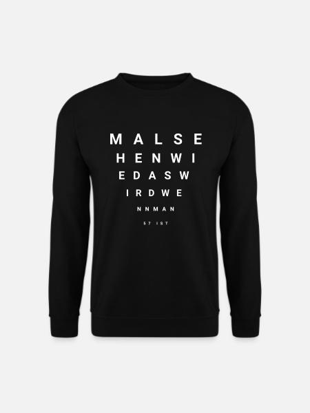 57. Geburtstag 57 Jahre Geschenk Sehtest - Unisex Pullover - Schwarz
