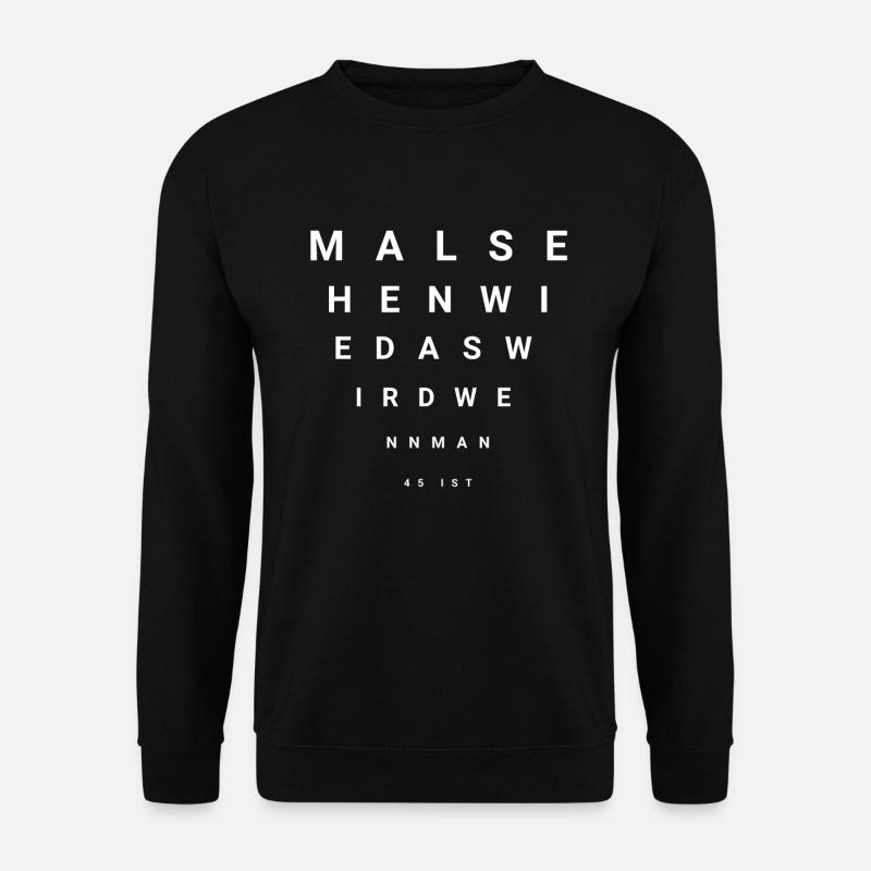 45. Geburtstag 45 Jahre Geschenk Sehtest - Unisex Pullover - Schwarz