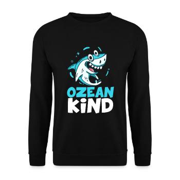 Océan Enfant Natation Sweet Shark Enfant Cours de Natation - Sweat-shirt Unisexe - noir - Devant - Alina (178cm) & Michal (187cm)