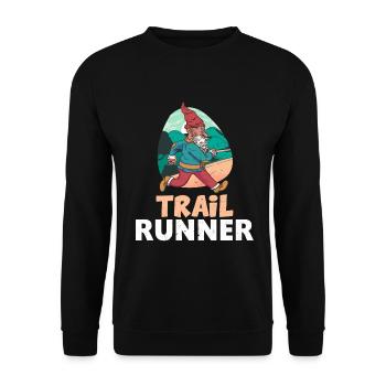 Trailrunning Trailrunner Zwerg Läufer Sportler - Unisex Pullover - Schwarz - Vorne - Alina (178cm) & Michal (187cm)